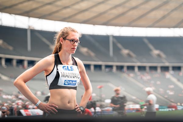 Michelle Marnau (LG Wuerm Athletik) waehrend der deutschen Leichtathletik-Meisterschaften im Olympiastadion am 25.06.2022 in Berlin